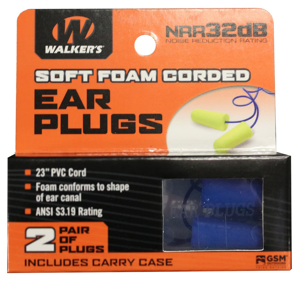 Walker's disposable foam ear plugs 33dB