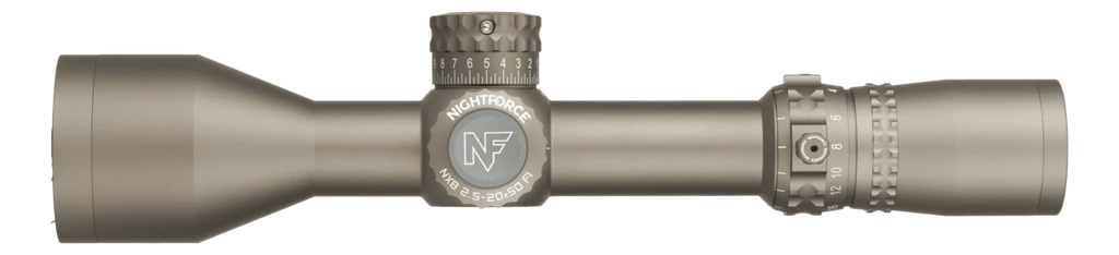 Nightforce NX8 2.5-20x50 F1 ZeroStop MOA Riflescope, Dark Earth