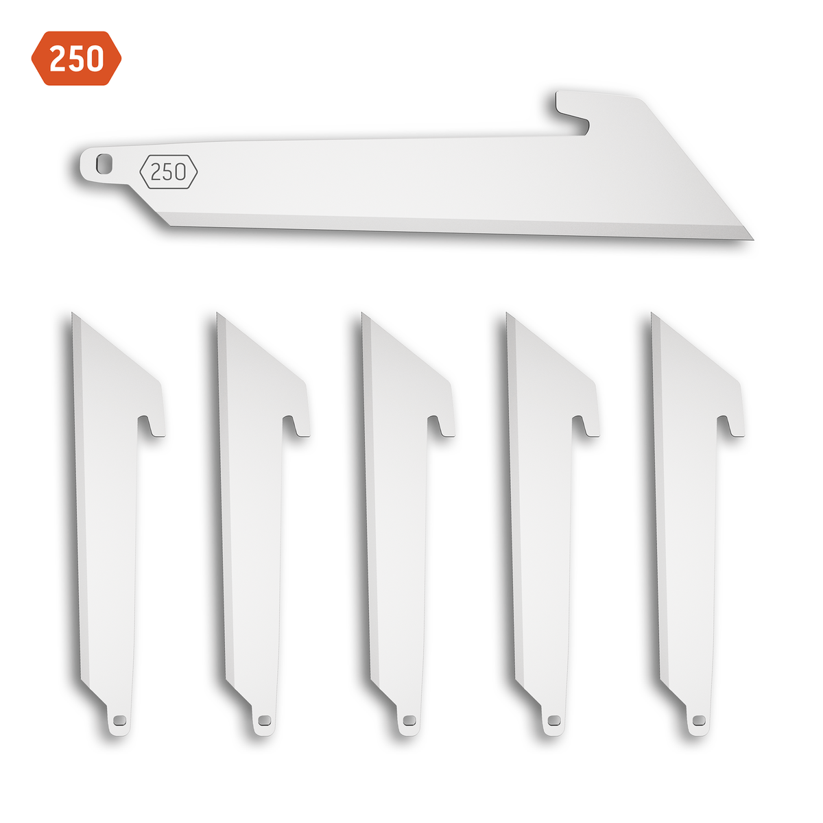 Outdoor Edge RazorSafe 2.5 in Replacement Blades (250) – Utility, Silver