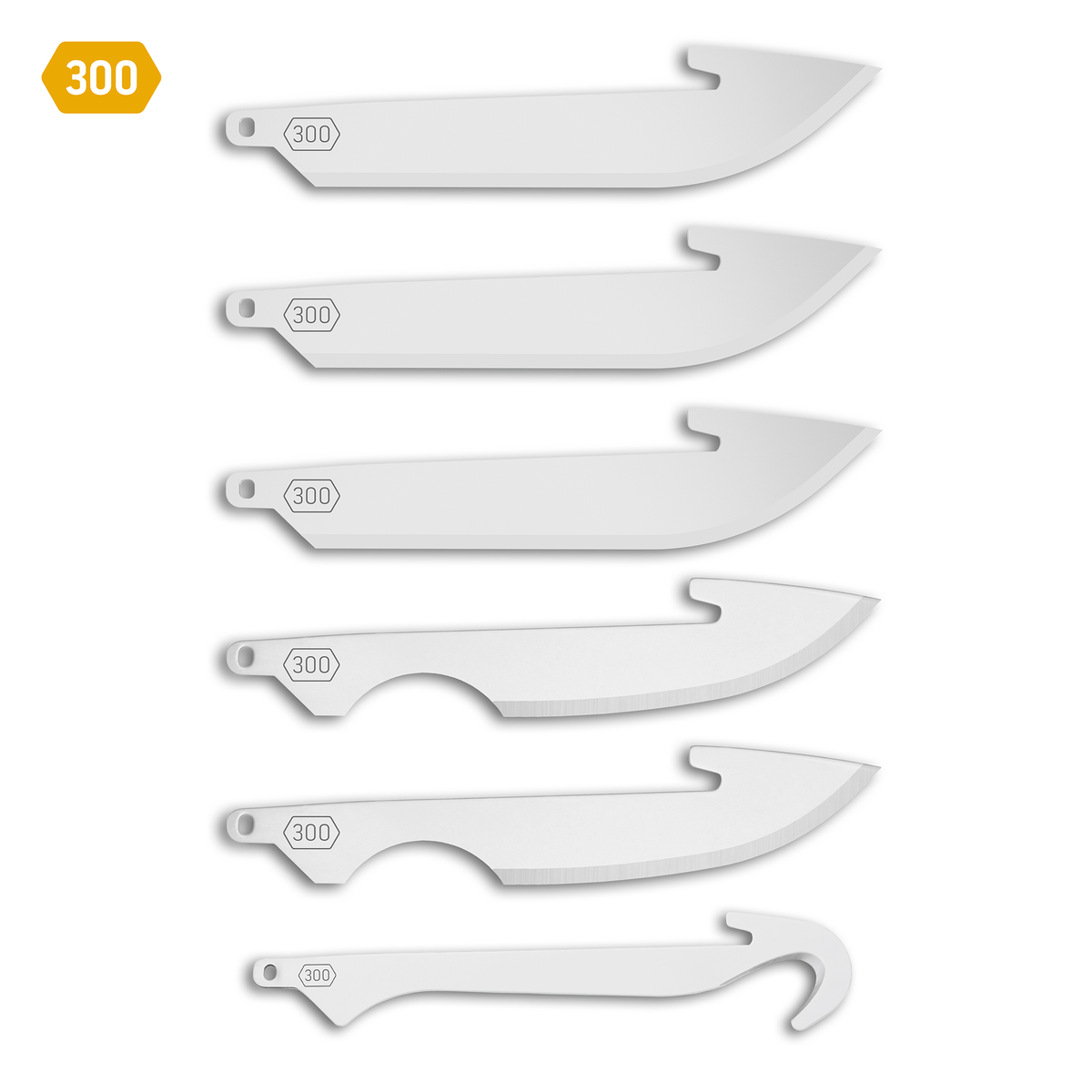 Outdoor Edge RazorSafe 3 in Replacement Blades (300) – Combo, Silver