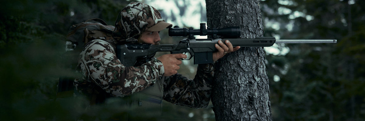MDT hunting chassis rifle in forest green